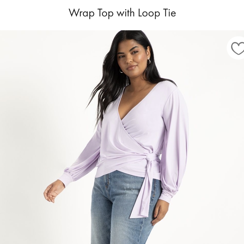 NWT - Eloquii Wrap Top With Loop Tie